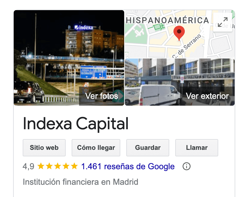 Opiniones y reviews de clientes de Indexa Capital en Google
