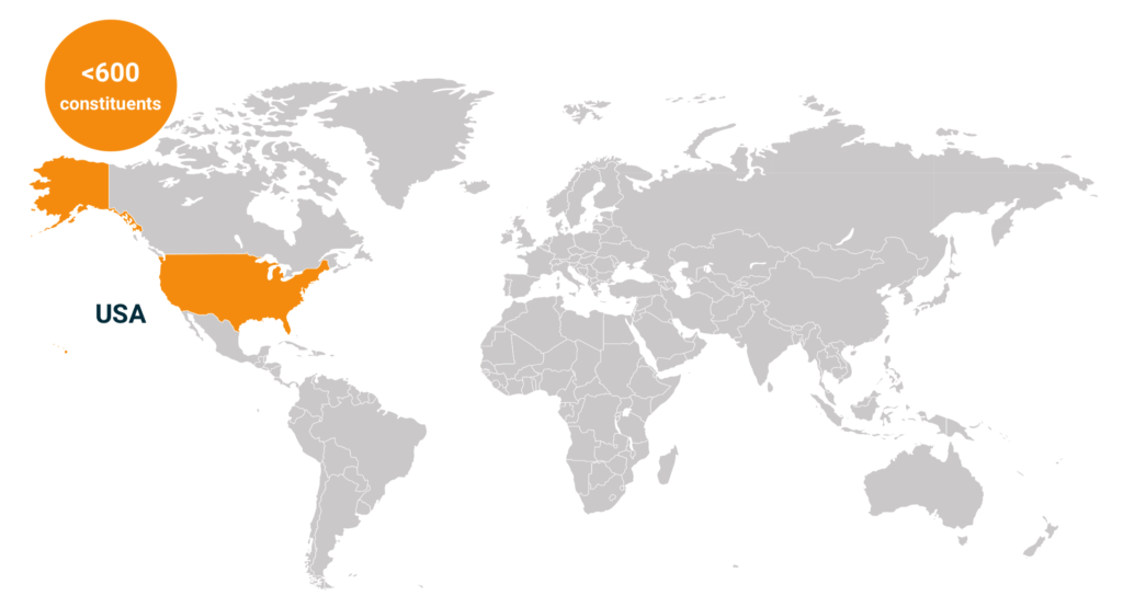 Mapa del índice MSCI USA, de Estados Unidos